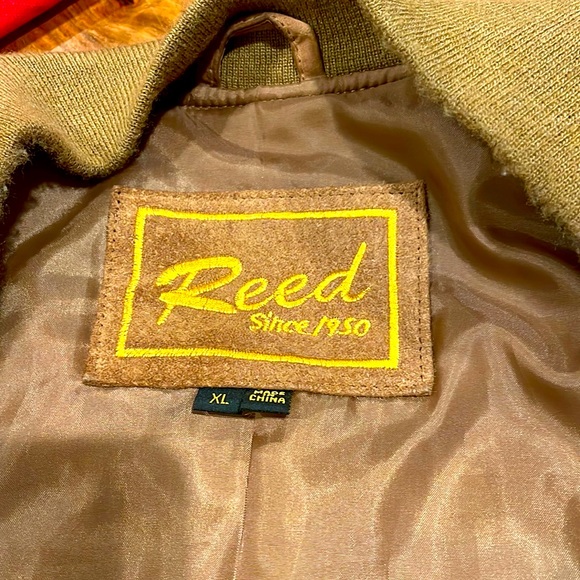 REED 100% Leather Shell Tan Mens Bombay Style Jacket. EUC - Picture 2 of 10